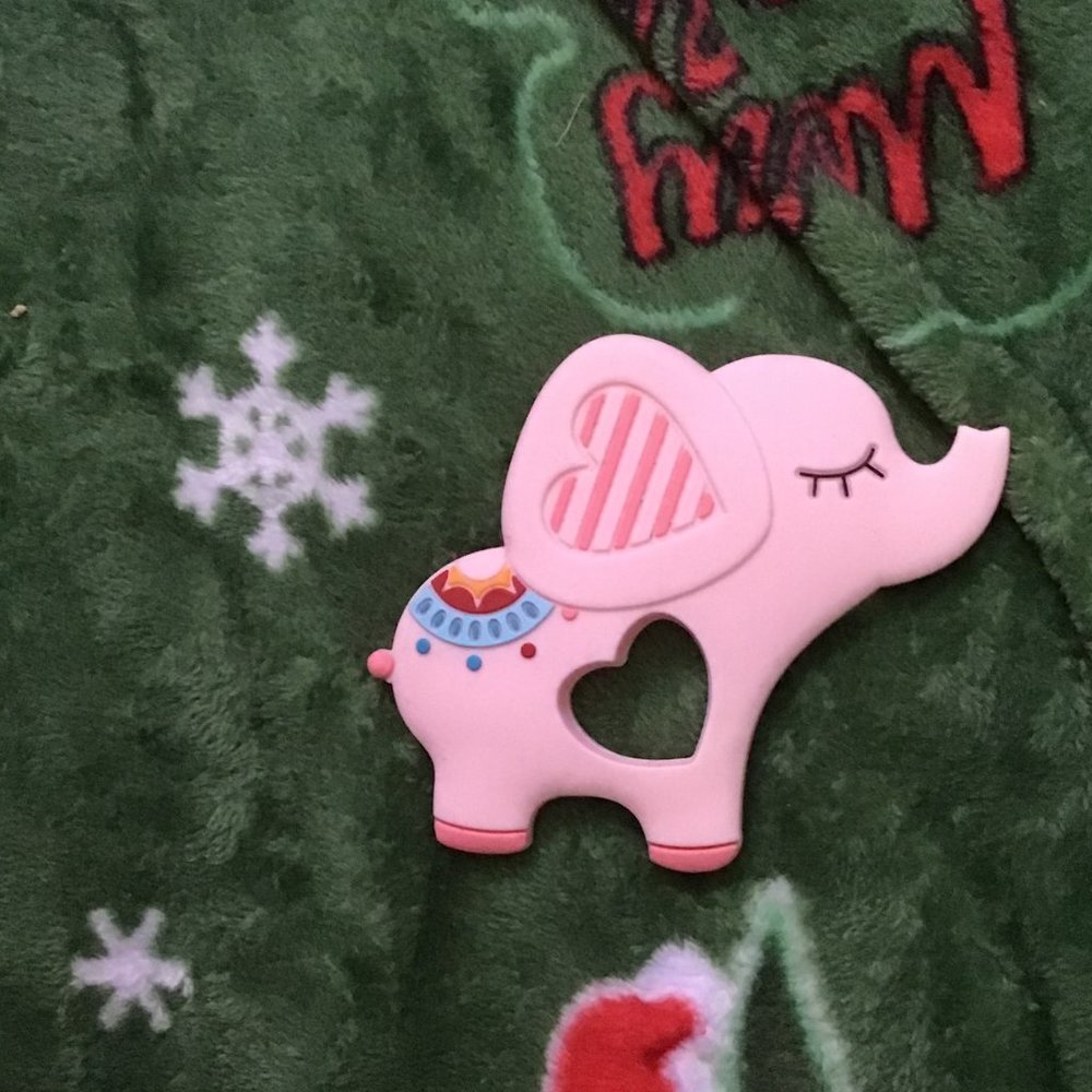 Cute Pink Silicone Elephant Baby Teether – BPA-Free & Easy Grip